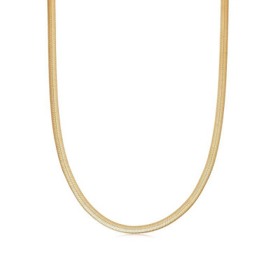 Gold Flat Snake Chain Necklace