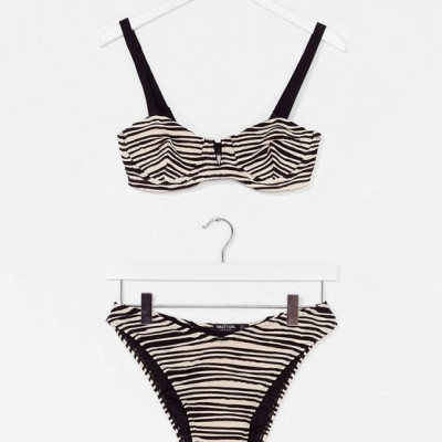 Sea For Yourself Striped High-Leg Bikini Set