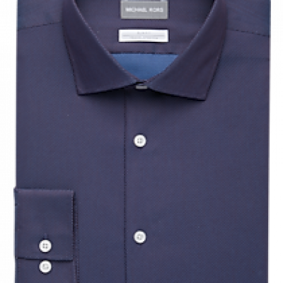 Michael Kors Blue & Red Woven Slim Fit Dress Shirt