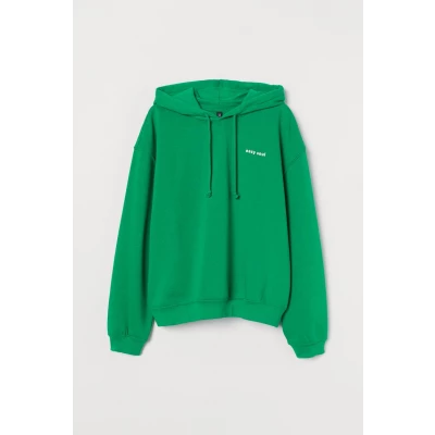 Motif-detail hoodie - Green/Easy Soul - Ladies | H&amp;M GB