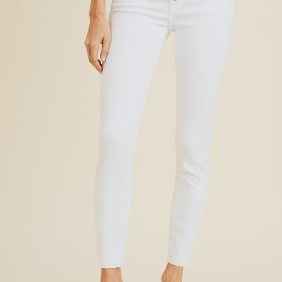 High-Rise Raw Hem Skinnies
