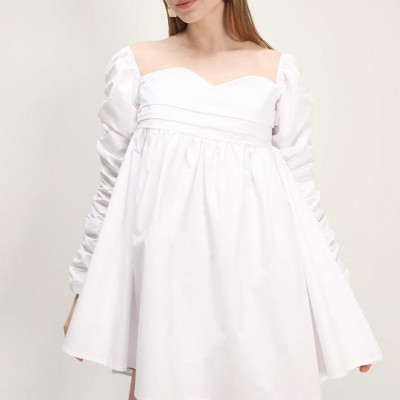 Jane Shirred Puff Sleeve Dress