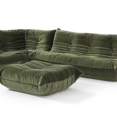Louvre Modular 110" Venus 4-Pc Fabric Sofa