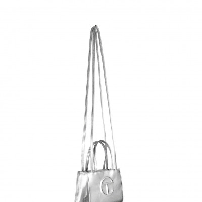 Small Silver Shopping Bag