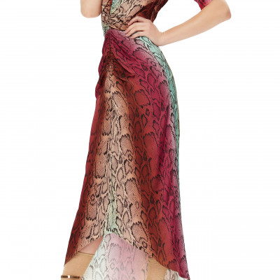 Womens Afrm Suki Ruched Midi Dress