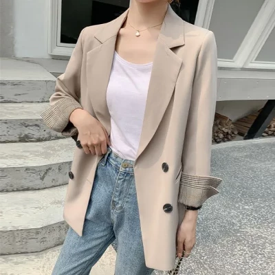 innomori - Double Breasted Plain Blazer