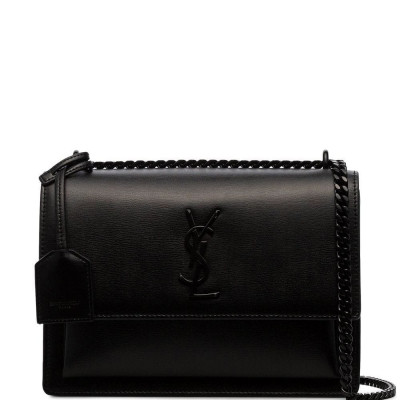 Saint Laurent medium Sunset leather shoulder bag - Black