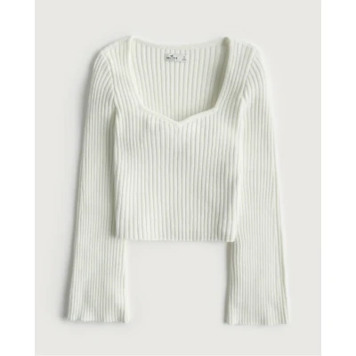 Ribbed Bell Sleeve Sweater