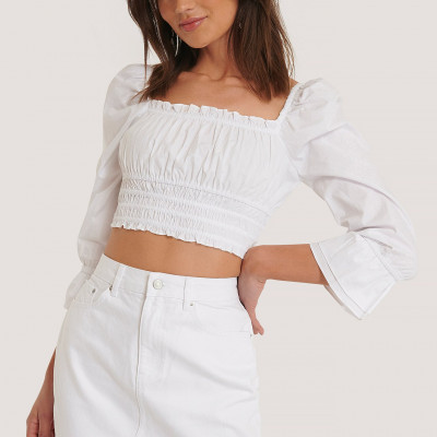 Denim Mini Skirt White