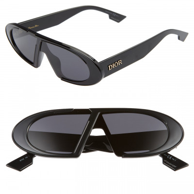 Womens Dior Obliques 45mm Square Sunglasses - Black/ Grey Ar