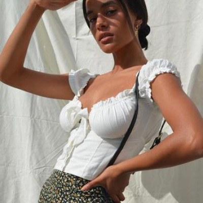 Elouise Crop Top White