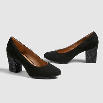 Lane Bryant Womens Dream Cloud Glitter-Heel Pump 7W Black