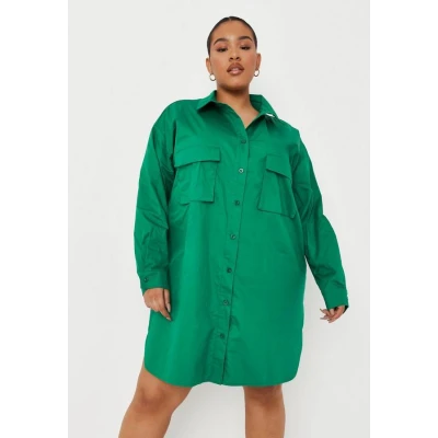 Plus Size Green Shirt Dress