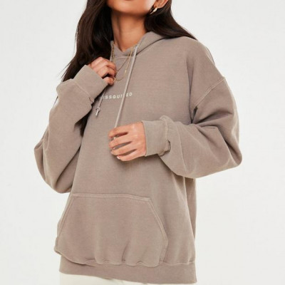 Sand Missguided Drawstring Washed Hoodie