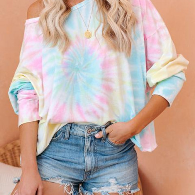 Silly Me Cotton Tie Dye Knit Top