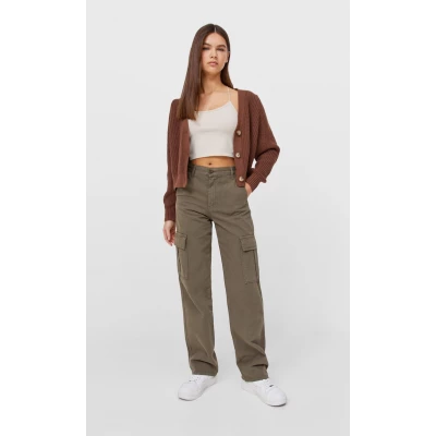 CalÃ§as cargo direitas - Moda de mulher | Stradivarius Portugal