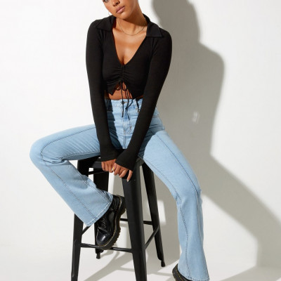 Seam Flare Jeans in Light Wash