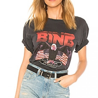 ANINE BING Vintage Bing Tee in Black | REVOLVE