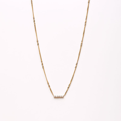 Five Diamond Bar Necklace