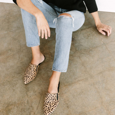 Cheetah Pony Hair Mule
