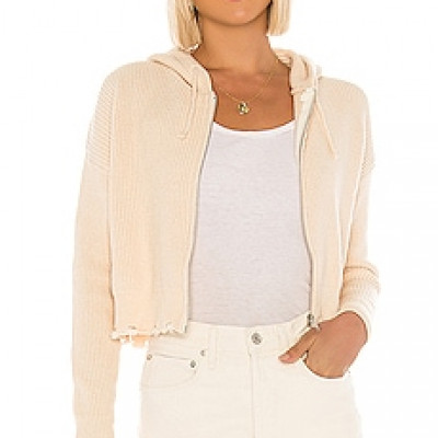 Alina Distressed Zip Hoodie
