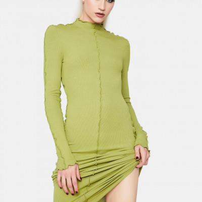 Pure Imagination Lettuce Trim Maxi Dress