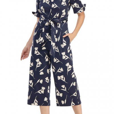 Hayden Floral Crop Stretch Cotton Jumpsuit
