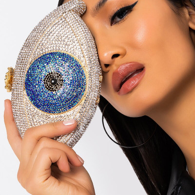 Pave Evil Eye Clutch
