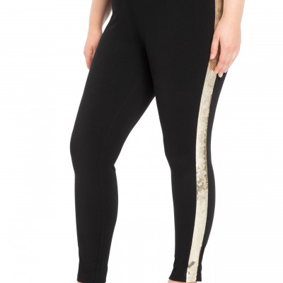 Plus Size Womens Eloquii Miracle Flawless Sequin Stripe Leggings