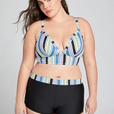 Longline No-Wire Swim Bikini Top