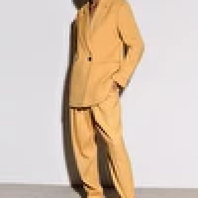 OVERSIZED DOUBLE BREASTED BLAZER - Yellow
