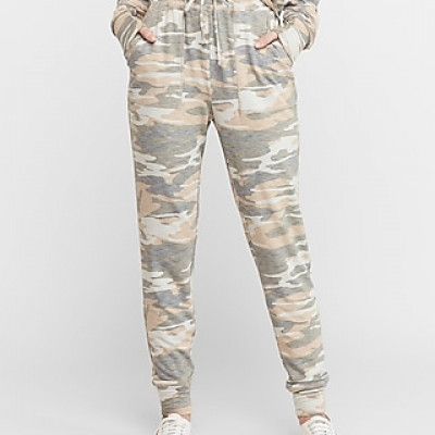 High Waisted Marled Camo Joggers