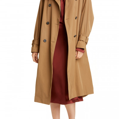 Womens Vince Belted Technical Trench Coat
