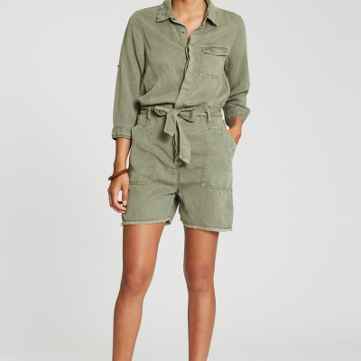 Adrian Denim Romper Watercress Green
