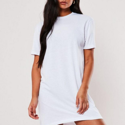 Tall White Basic T Shirt Dress