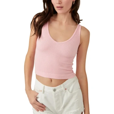 Free People Intimately FP Solid Rib Brami Crop Top in Sugar Shock at Nordstrom