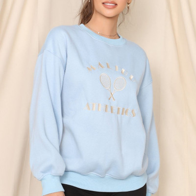 Bryn Malibu Athletics Crew Neck Sweatshirt - Light Blue