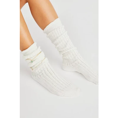 Staple Slouch Socks by Free People, White