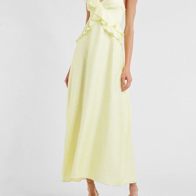 Asymmetrical Ruffle Maxi Dress