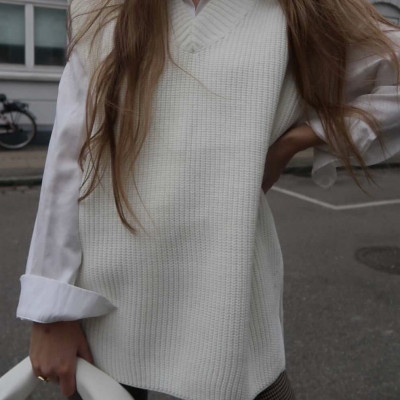 Helena Knit Vest White