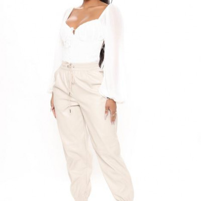 Stress Less Faux Leather Jogger