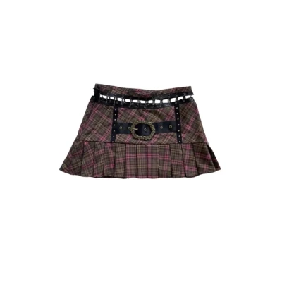Mini Chain Pleated Skirt