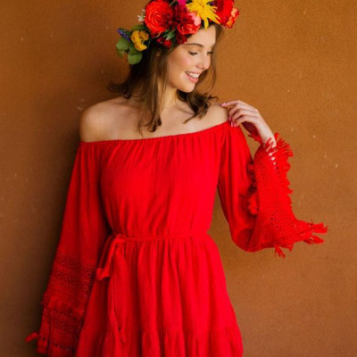 Esperanza Red Ruffle Dress