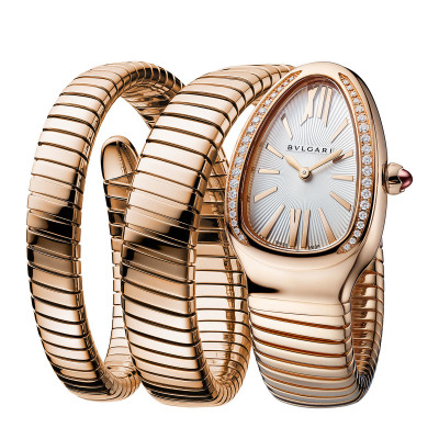 35mm Serpenti Tubogas Rose Gold Diamond Watch