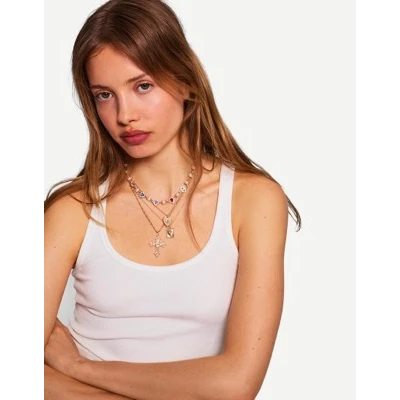 4-pack of rhinestone cross necklaces