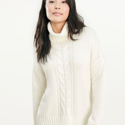 Cashblend Cableknit Turtleneck