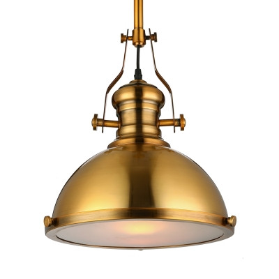 Antique Brass Nautical LED Pendant Light With Frosted Diffuser