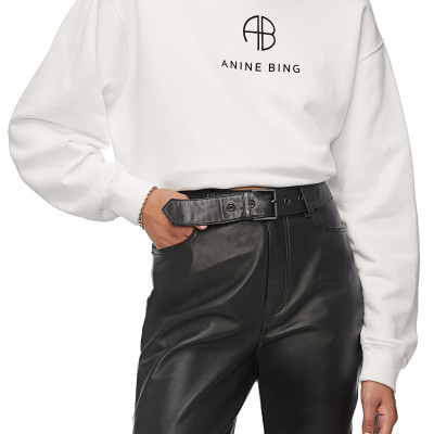Womens Anine Bing Ramona Monogram Cotton Sweatshirt