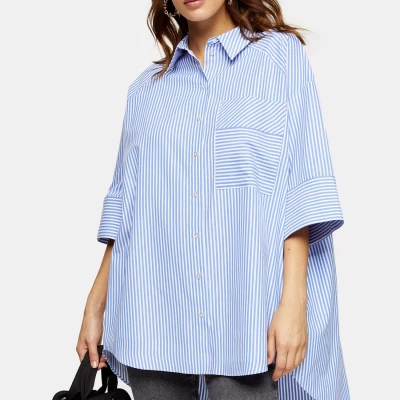 Blue Stripe Poplin Shirt
