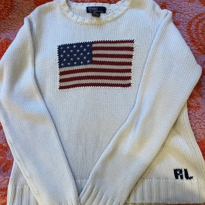 American Flag Cream Sweater